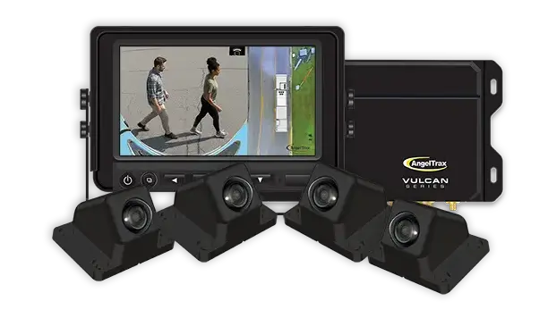 BEV360 product components including cameras, monitor, and system control box.