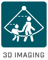 icon depicting a camera performing 3d imaging on passengers