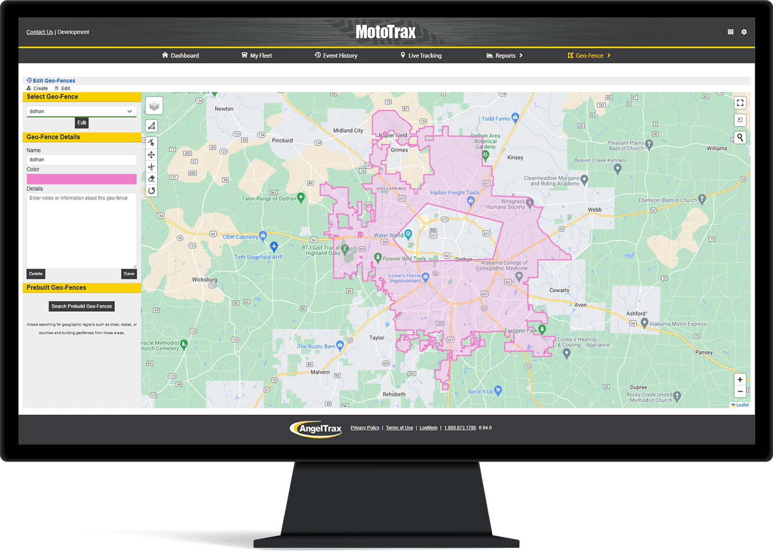 MotoTrax AVL Geofencing